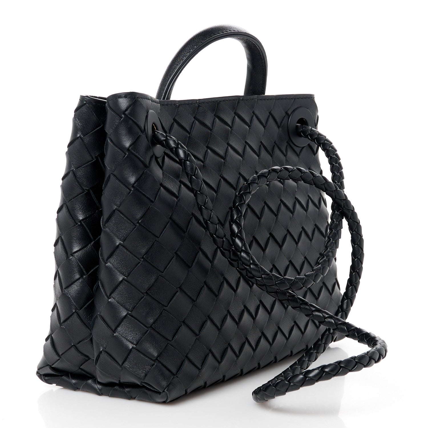 Bottega Veneta Nappa Intrecciato Small Andiamo Shoulder Bag Black 3 of 10