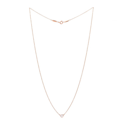 Tiffany 18K Rose Gold Diamond .21ct Elsa Peretti Diamonds by the Yard Pendant Necklace 3 of 6