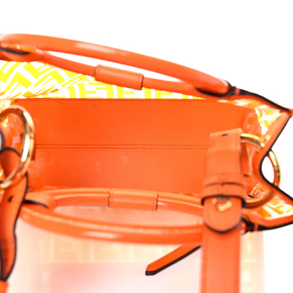Fendi TPU FF Vitello Century Plexiglass Small Runaway Shopper Tote Aranciata 5 of 23