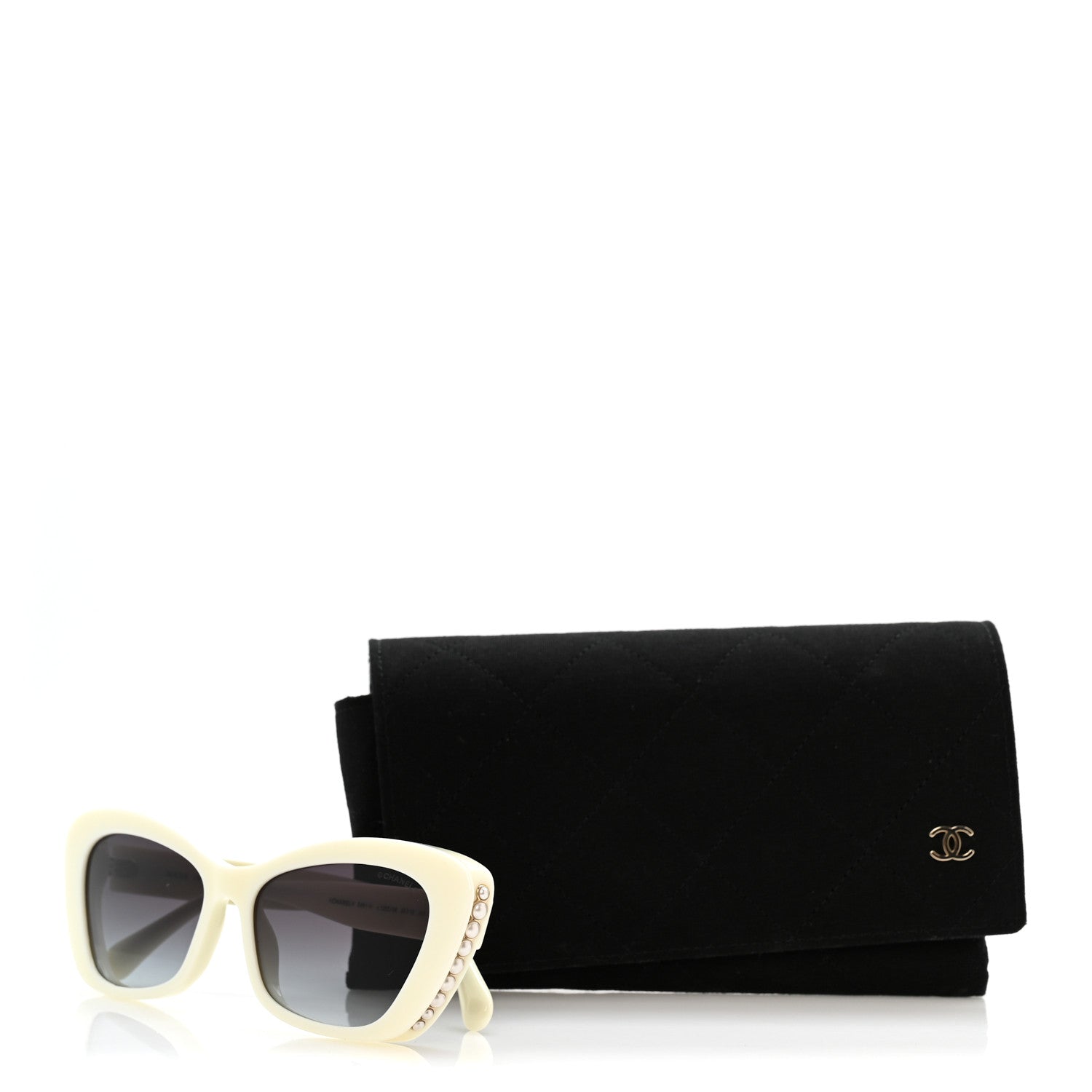 Chanel Acetate Pearl Cat Eye CC Sunglasses 5481-H White 9 of 9