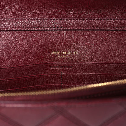 Saint Laurent Lambskin Diamond Quilted Angie Chain Bag Burgundy 6 of 9