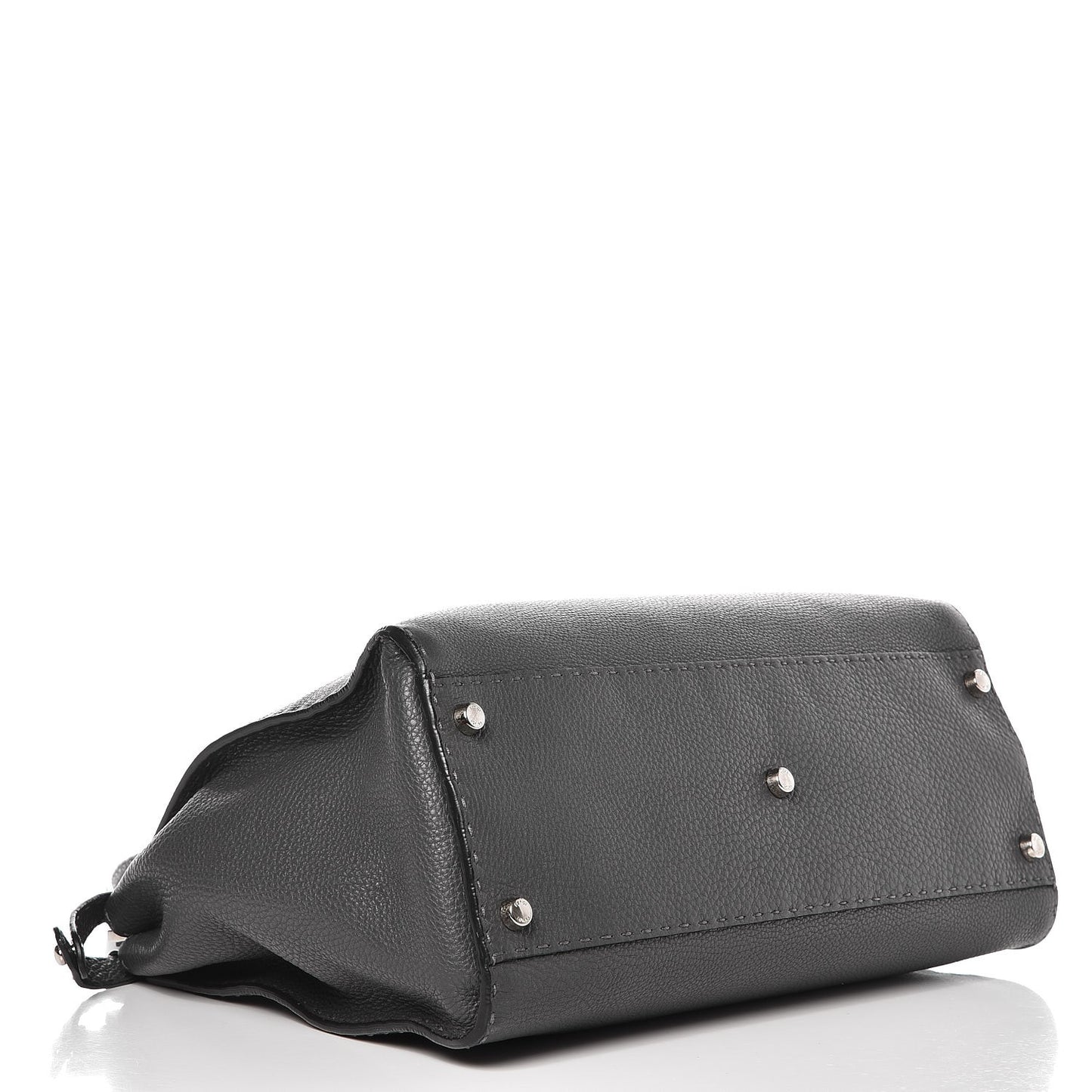 Cuoio Romano Selleria Bi-Color Large Peekaboo Iconic Satchel Asfalto Latte