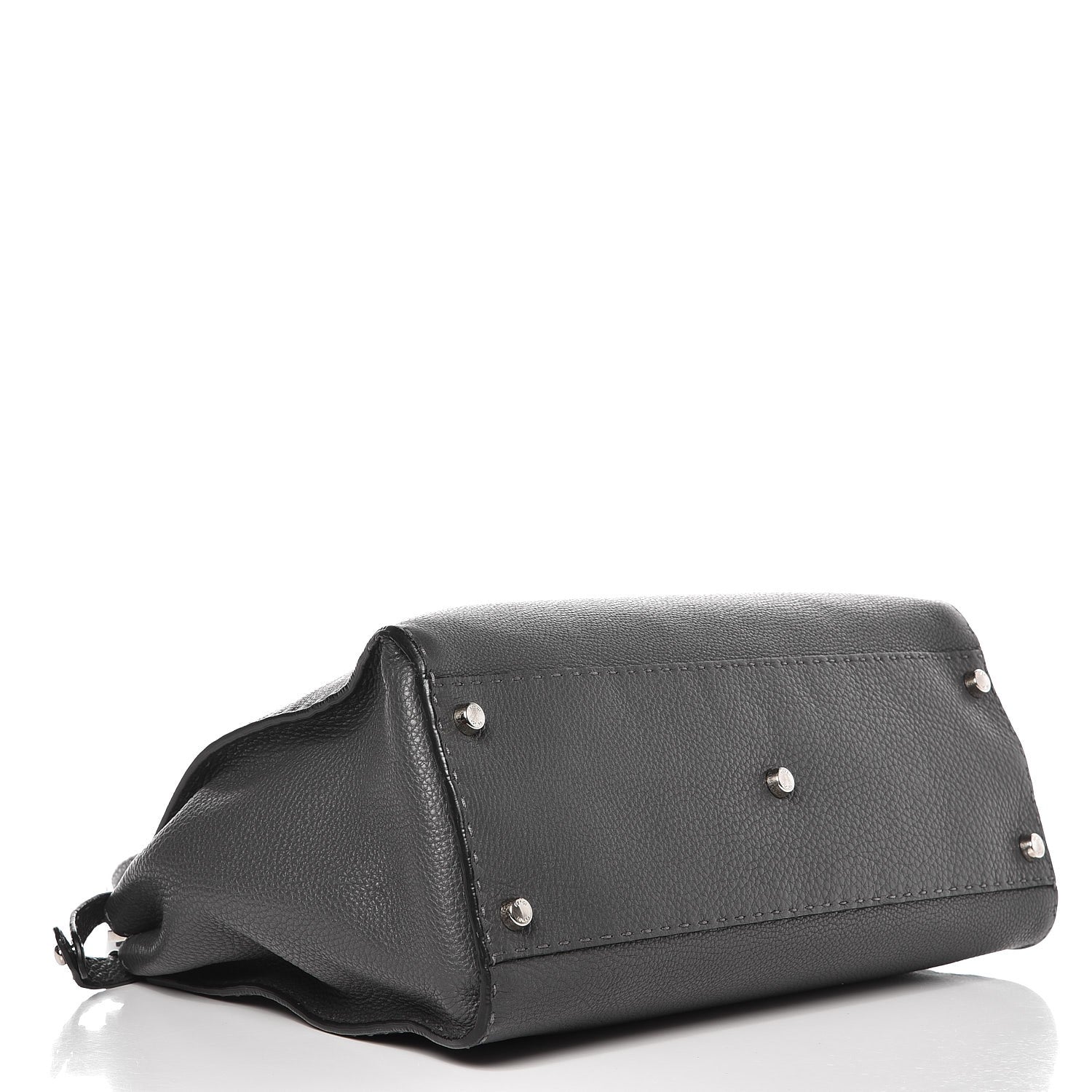Fendi Cuoio Romano Selleria Bi-Color Large Peekaboo Iconic Satchel Asfalto Latte 5 of 15