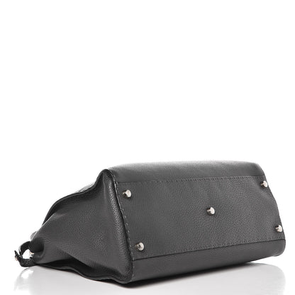 Fendi Cuoio Romano Selleria Bi-Color Large Peekaboo Iconic Satchel Asfalto Latte 5 of 15