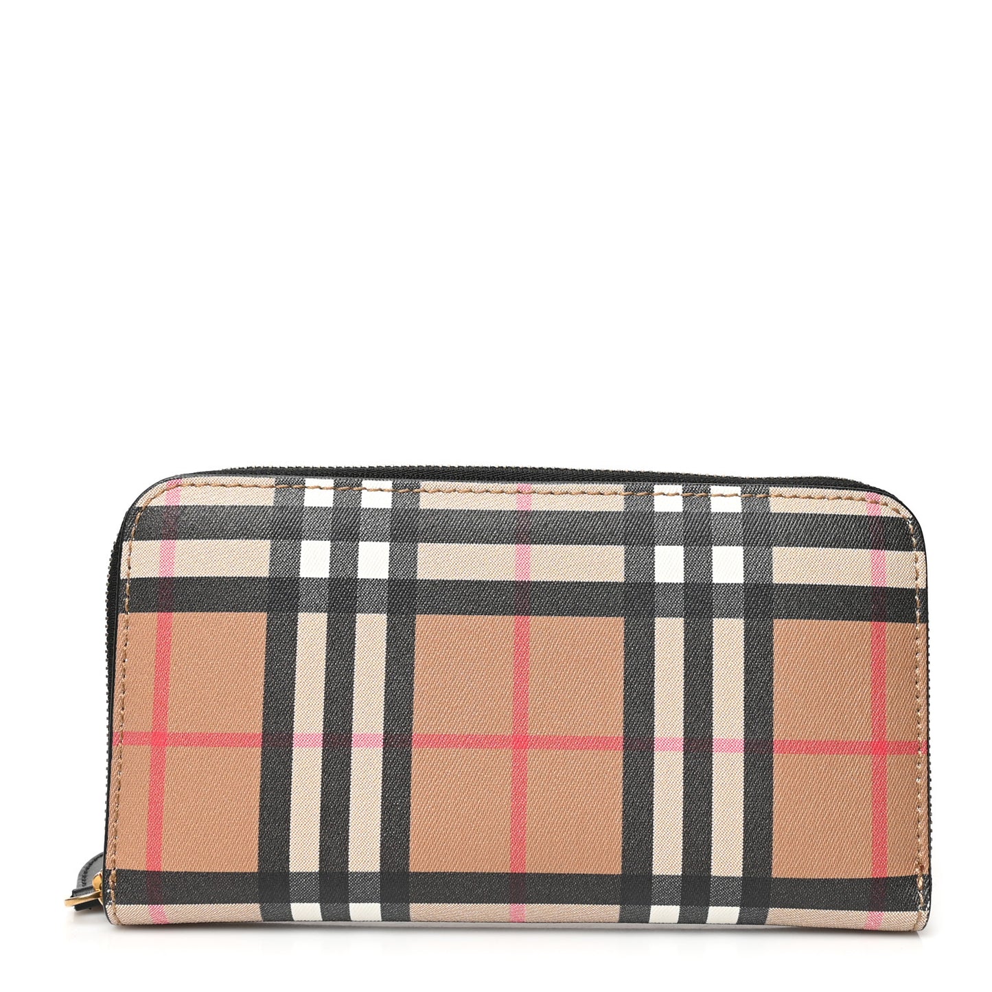 Vintage Check Elmore Zip Around Wallet Black
