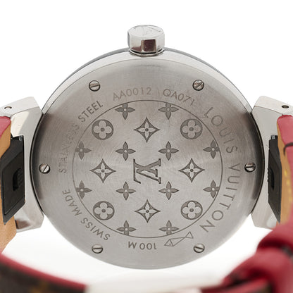 Louis Vuitton Stainless Steel Monogram 34mm Tambour Quartz Watch Brown 4 of 4
