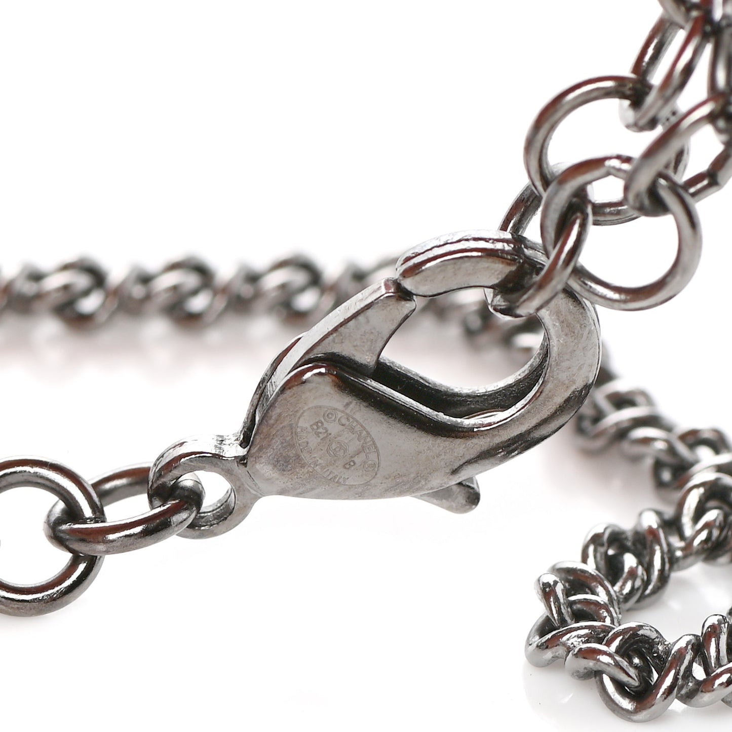 Crystal CC Pendant Necklace Silver