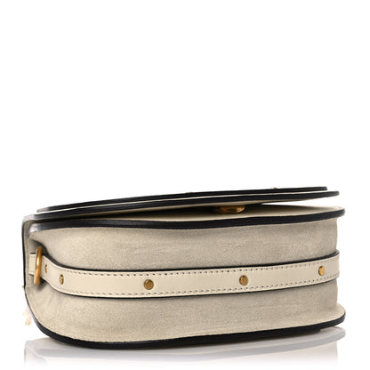 Chloe Calfskin Suede Small Nile Bracelet Bag Off White 4 of 11