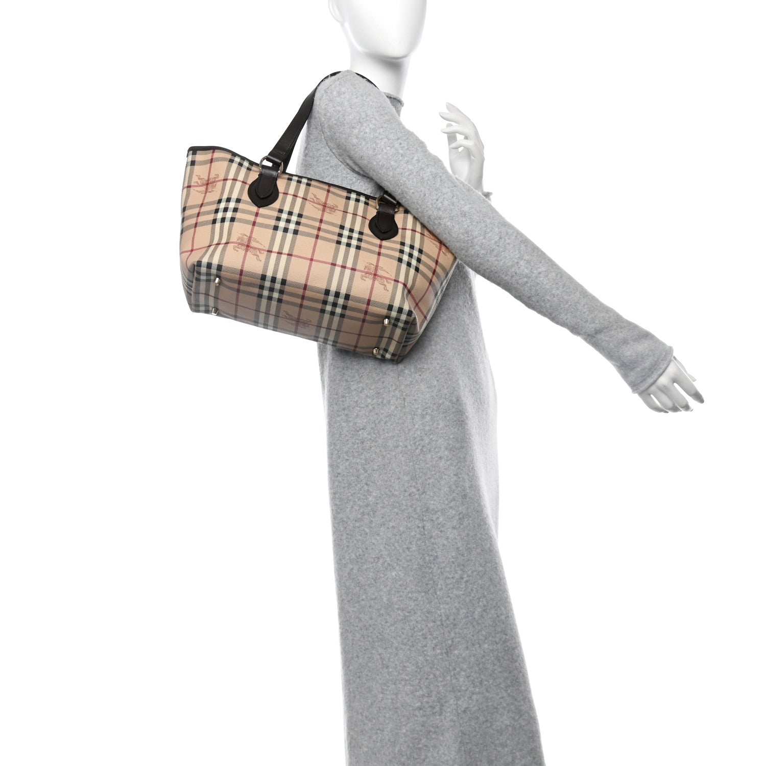 Burberry Haymarket Check Medium Regent Tote Chocolate 2 of 11