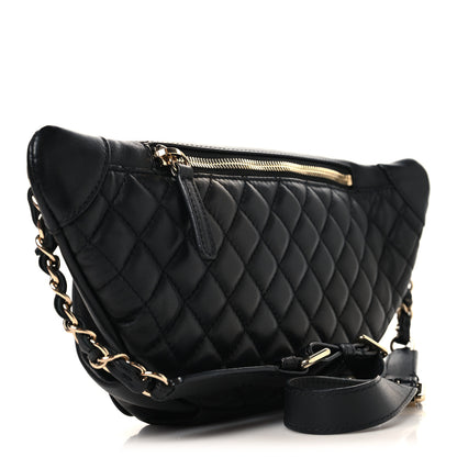 Chanel Lambskin Quilted Waist Bag Fanny Pack Black 2 of 9