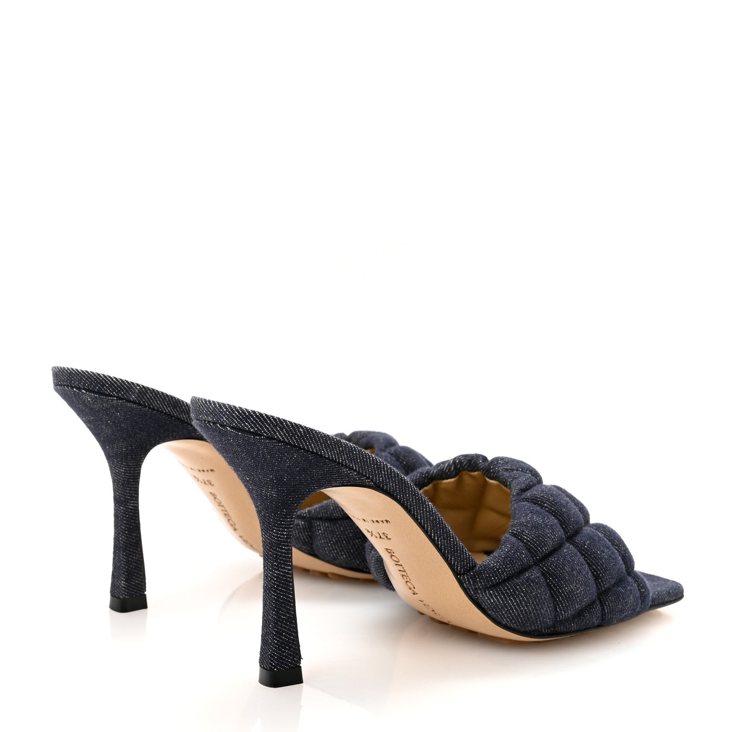 Bottega Veneta Denim Matelasse Padded Mule Sandals 37.5 Indigo 5 of 8