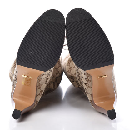 Gucci Monogram Over the Knee Boots 40.5 Beige Ebony 5 of 8