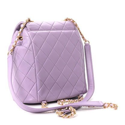 Chanel Lambskin Quilted Braided CC Backpack Lilac 3 of 10