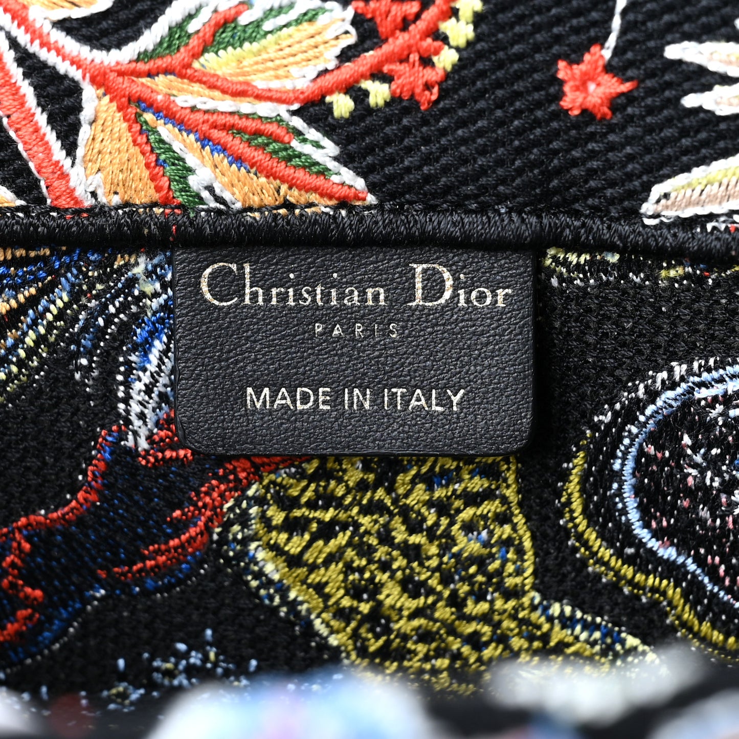 Canvas Zodiac Fantastico Embroidered Medium Book Tote Black Multicolor