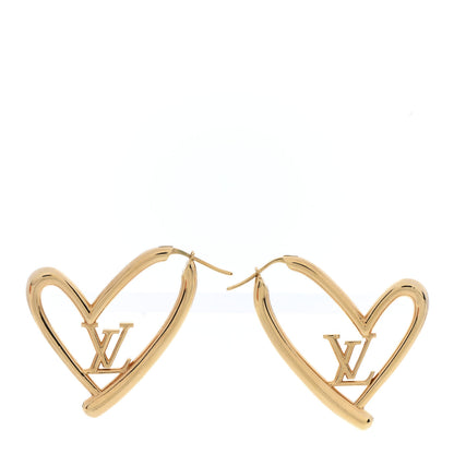 Louis Vuitton Metal Fall In Love Hoop Earrings GM Gold 1 of 6
