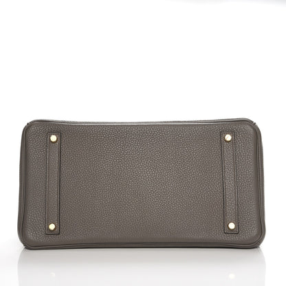 Hermes Taurillon Clemence Birkin 35 Etain 3 of 29