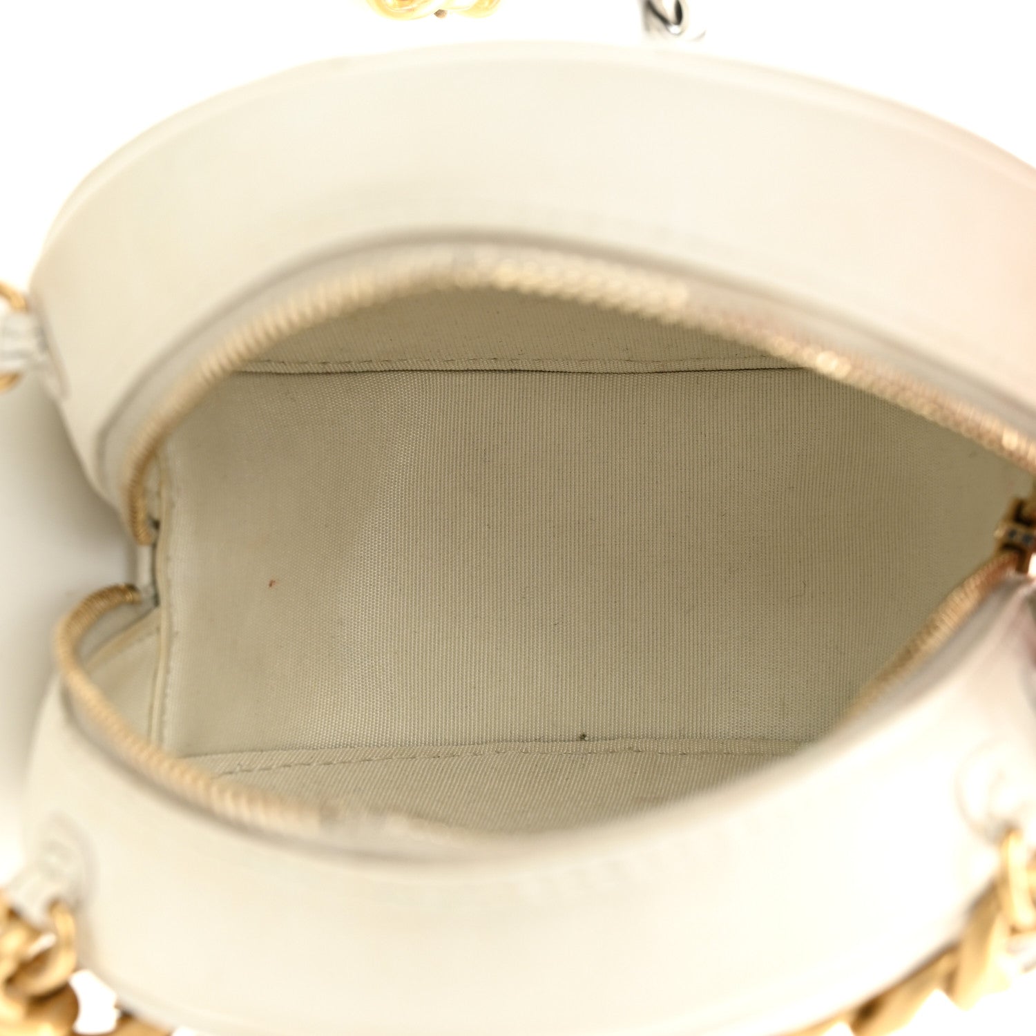Chanel Goatskin Quilted Chanel 19 Round Clutch With Chain White 5 of 11