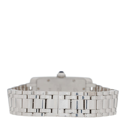 Cartier 18K White Gold 19mm Tank Americaine Quartz Watch Black 3 of 4