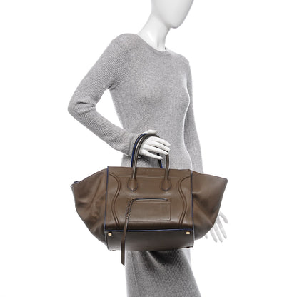 Celine Supple Calfskin Medium Phantom Luggage Khaki 2 of 8