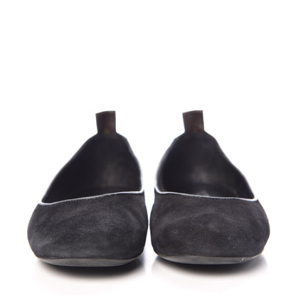 Louis Vuitton Suede Monogram Uniformes Ballet Flats 37.5 Black 2 of 12