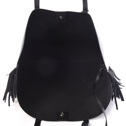 Saint Laurent Calfskin Large Fringe Shopping Tote Black 8 of 11