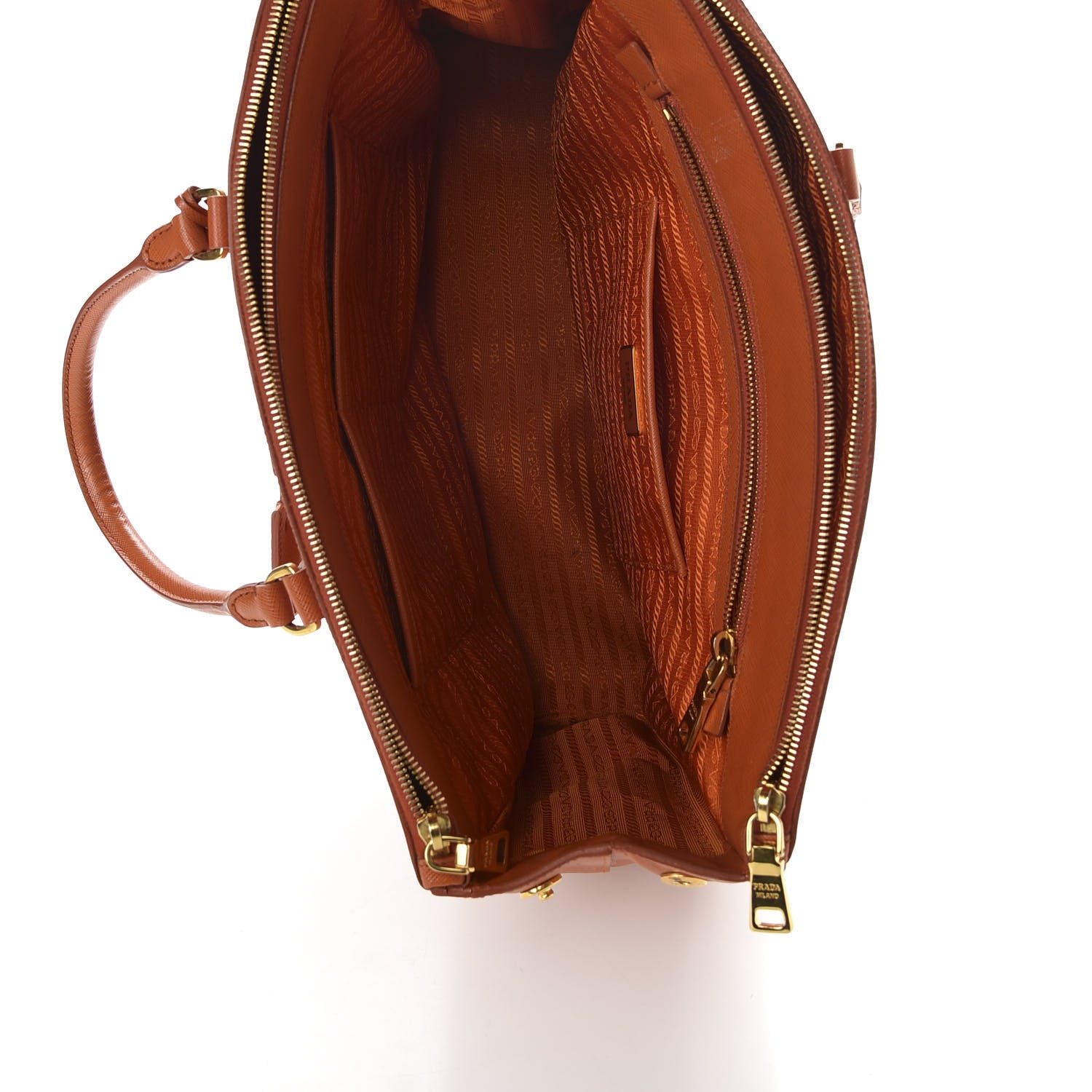Prada Saffiano Large Galleria Double Zip Tote Papaya 5 of 9
