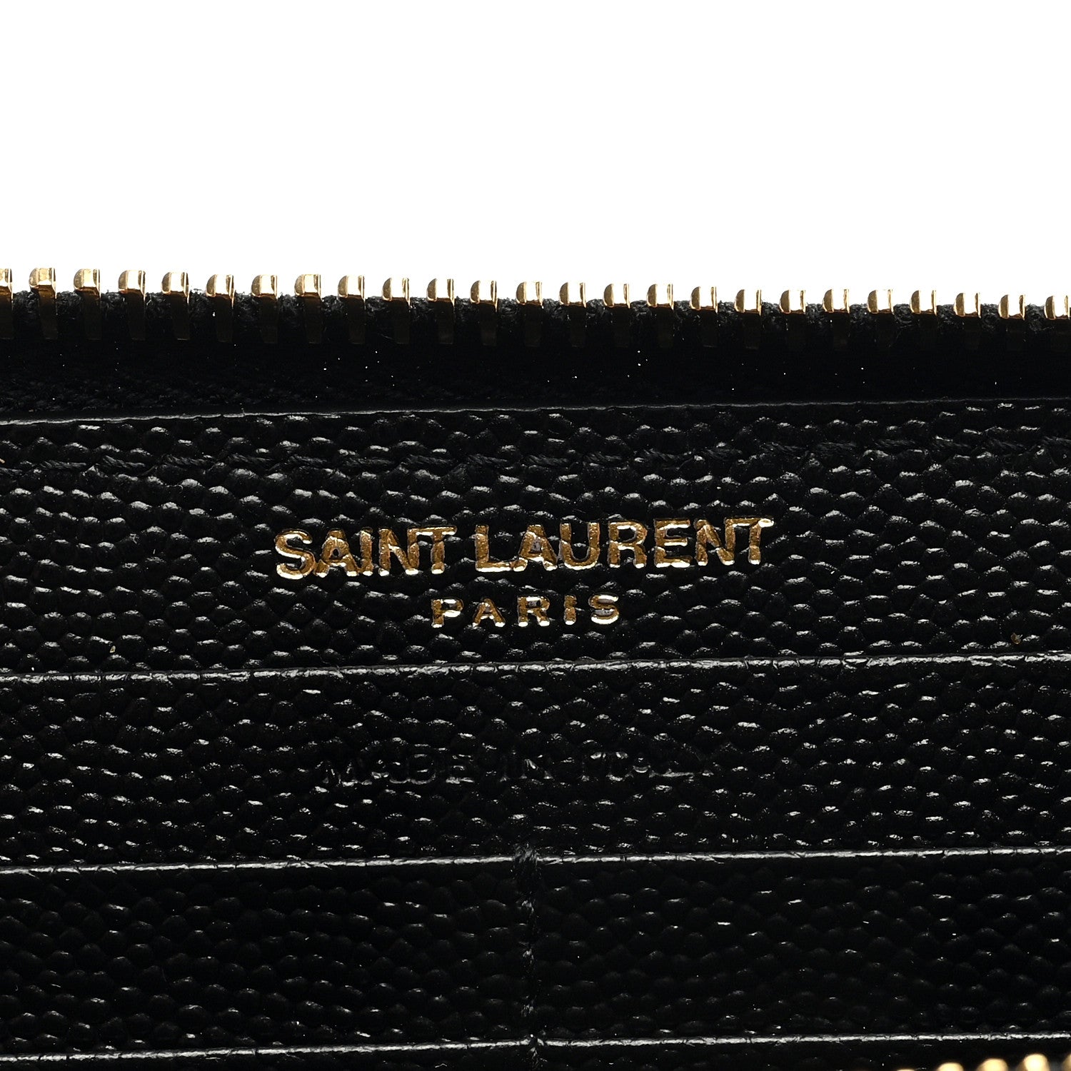 Saint Laurent SAINT LAURENT Grain De Poudre Matelasse Chevron Monogram Zip Around Wallet Black 6 of 6