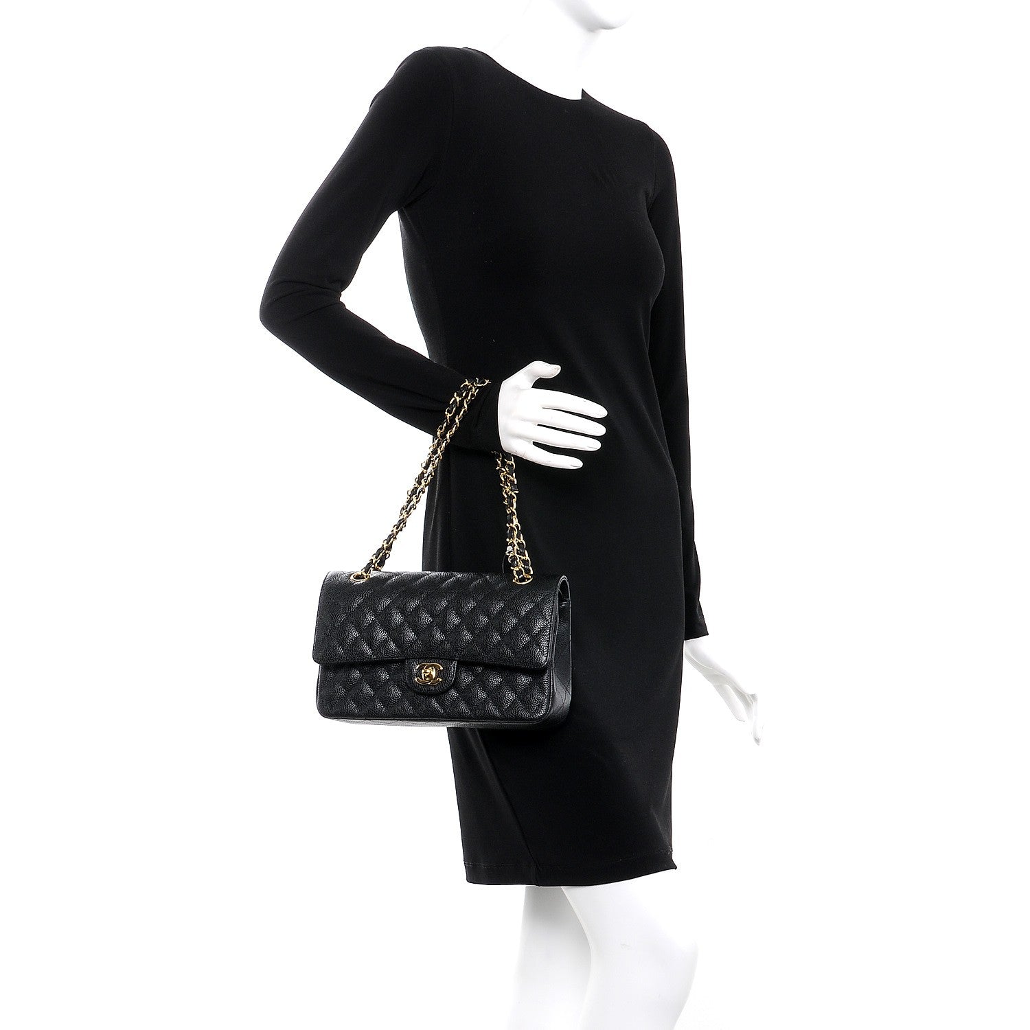 Chanel Caviar Quilted Medium Double Flap Black 3 of 9