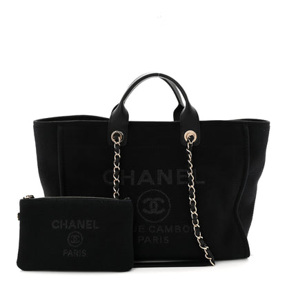 Chanel Mixed Fibers Medium Deauville Tote Black 3 of 12