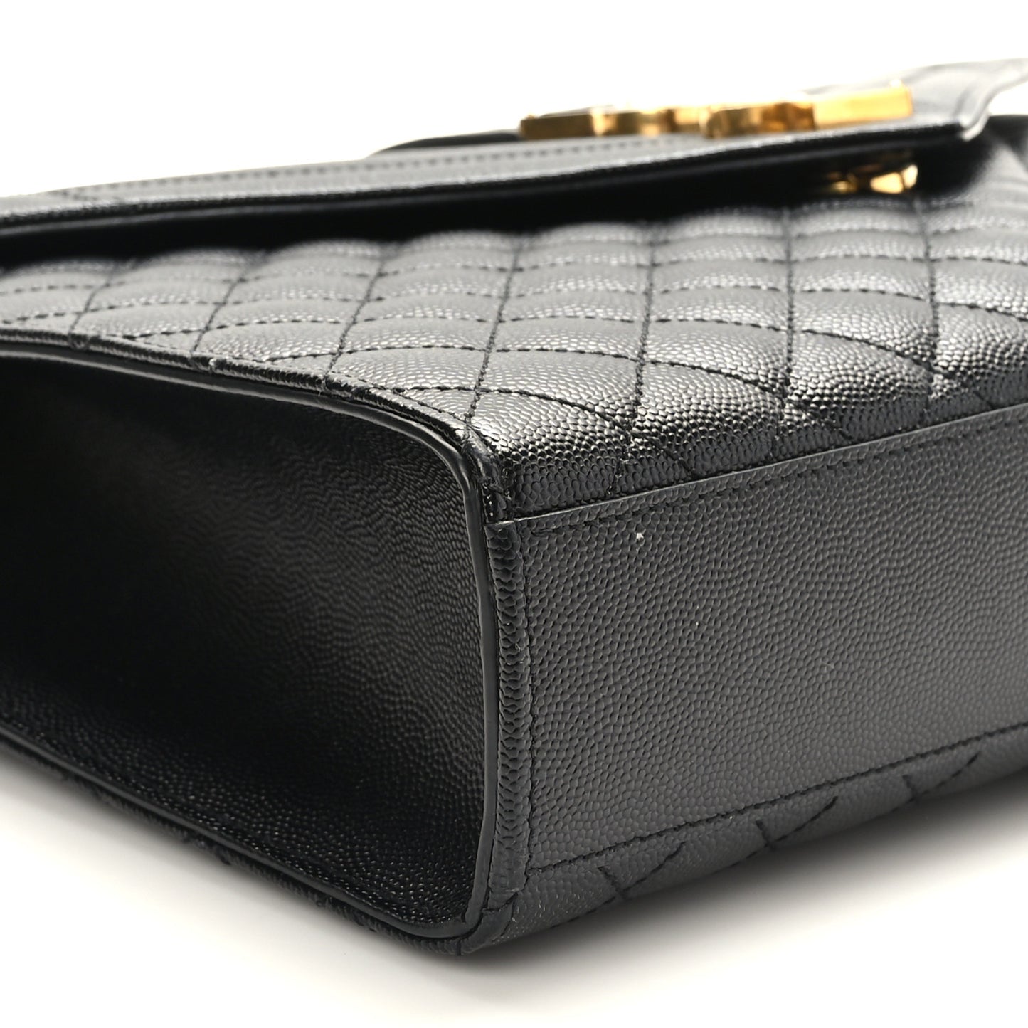 Grain De Poudre Textured Mixed Matelasse Large Triquilt Monogram Satchel Black