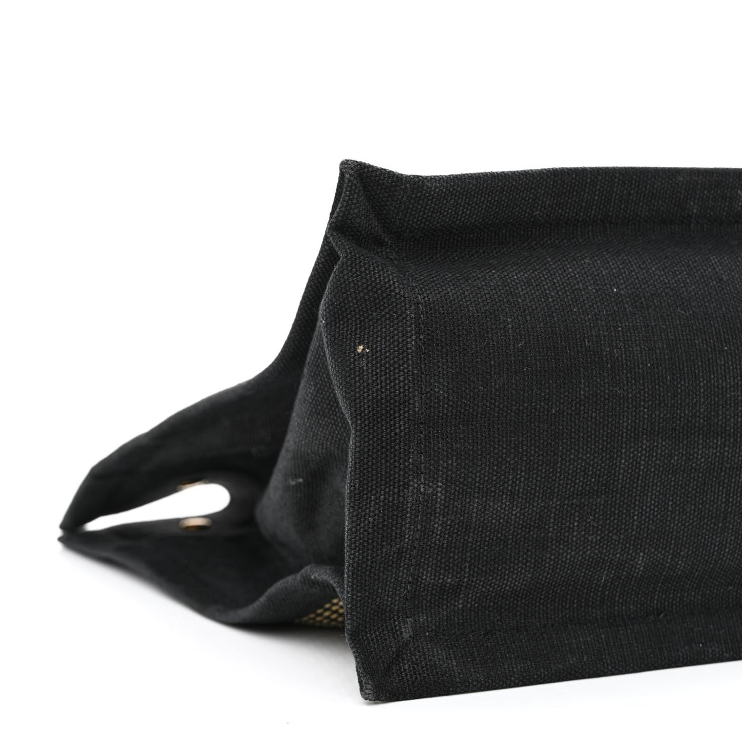 Embroidered Cotton Linen Rive Gauche Noe Tote Black Beige