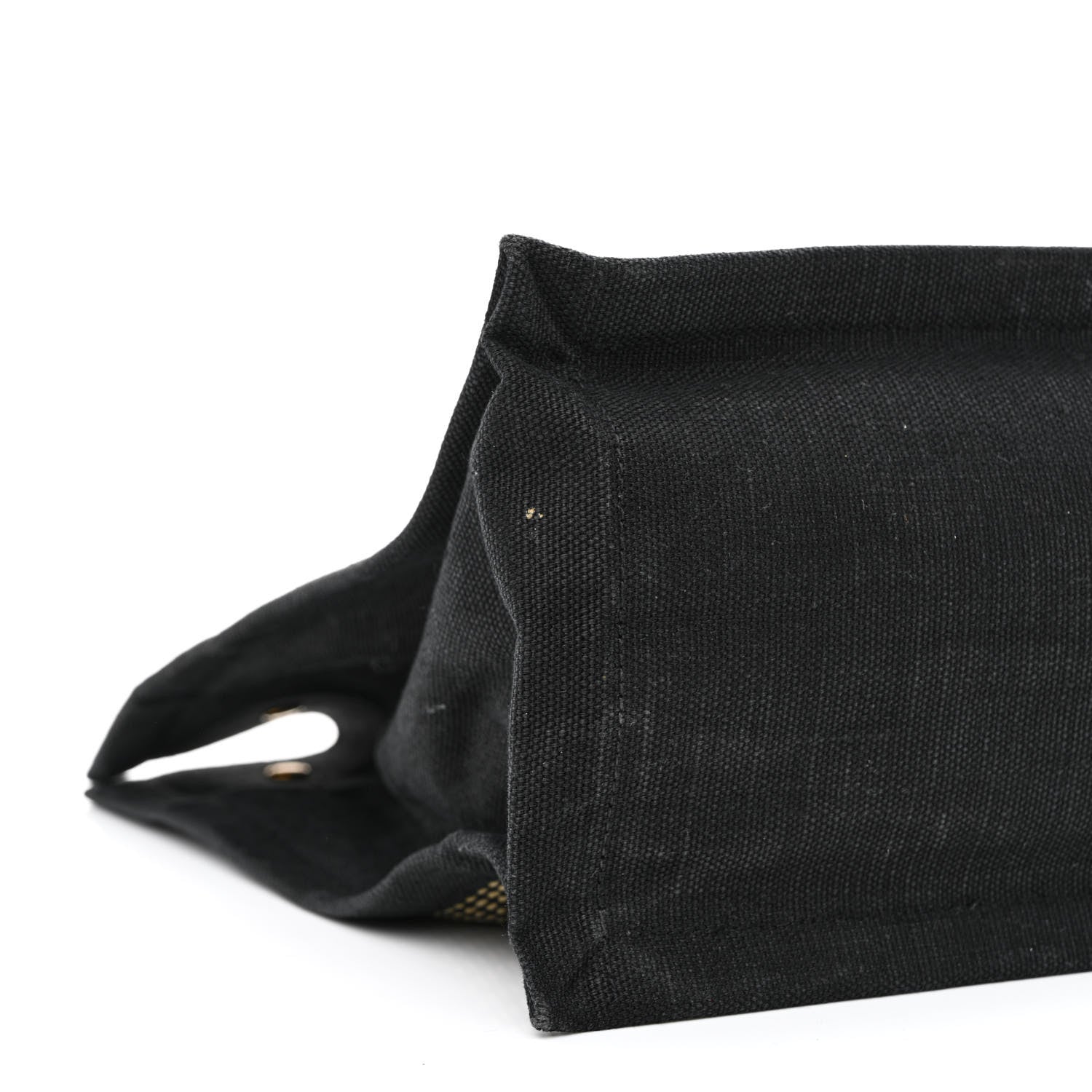 Saint Laurent Embroidered Cotton Linen Rive Gauche Noe Tote Black Beige 9 of 11