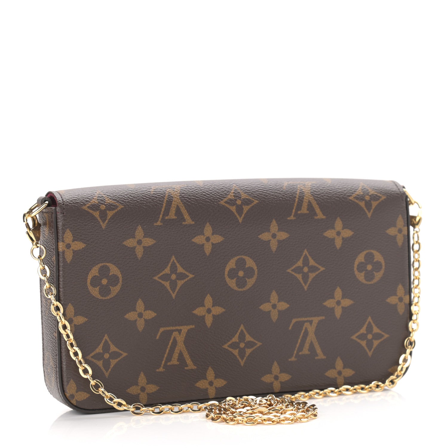 Louis Vuitton Monogram Pochette Felicie Chain Wallet Fuchsia 4 of 10