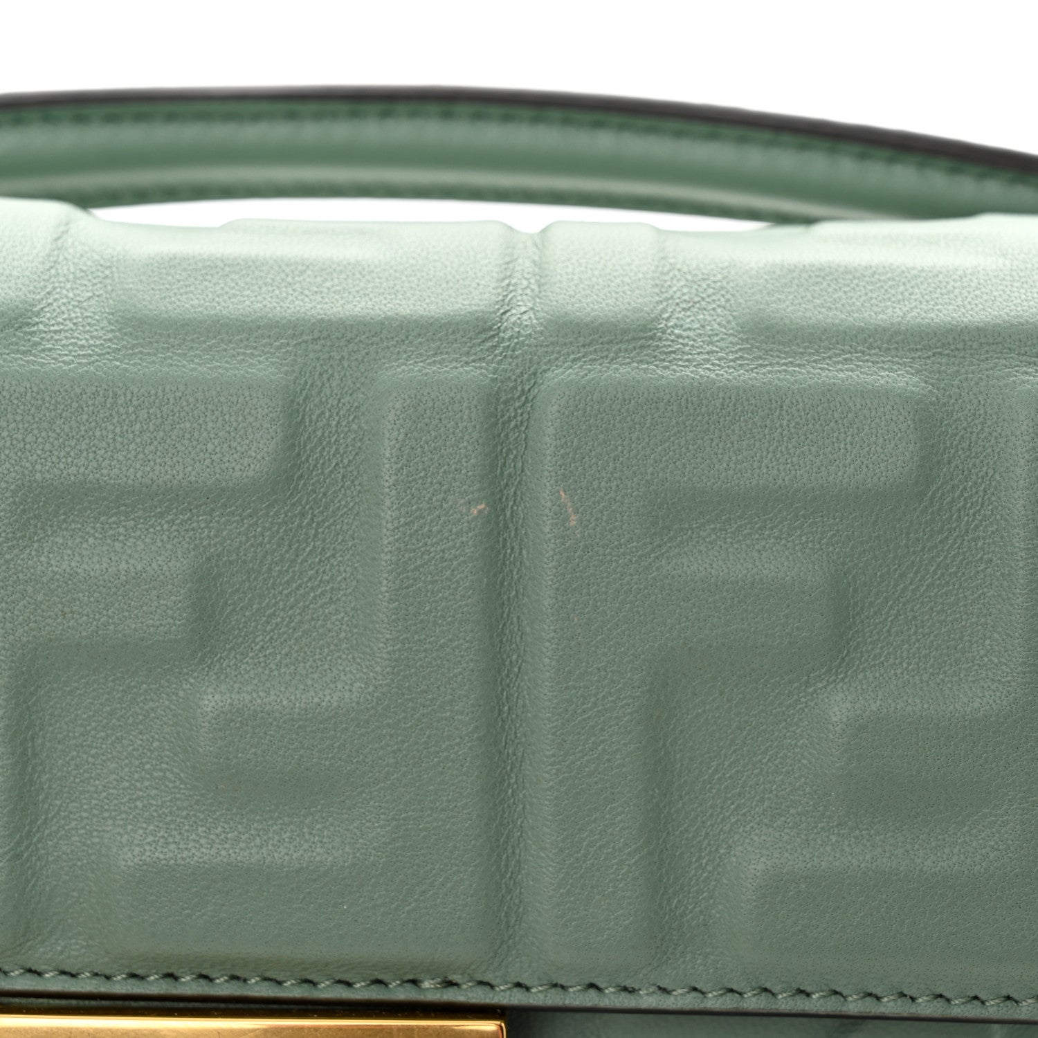 Fendi Nappa FF 1974 Embossed Mini Baguette Menta 15 of 16
