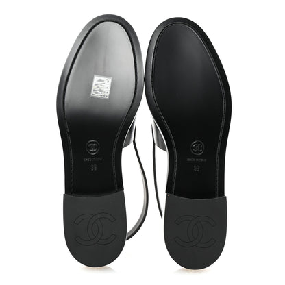 Chanel Calfskin Crystal CC Slingback Flats 39 Black 6 of 10