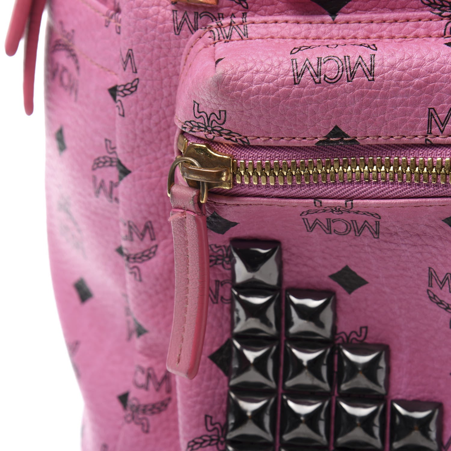 MCM Visetos Studded Medium Stark M Backpack Pink 15 of 18