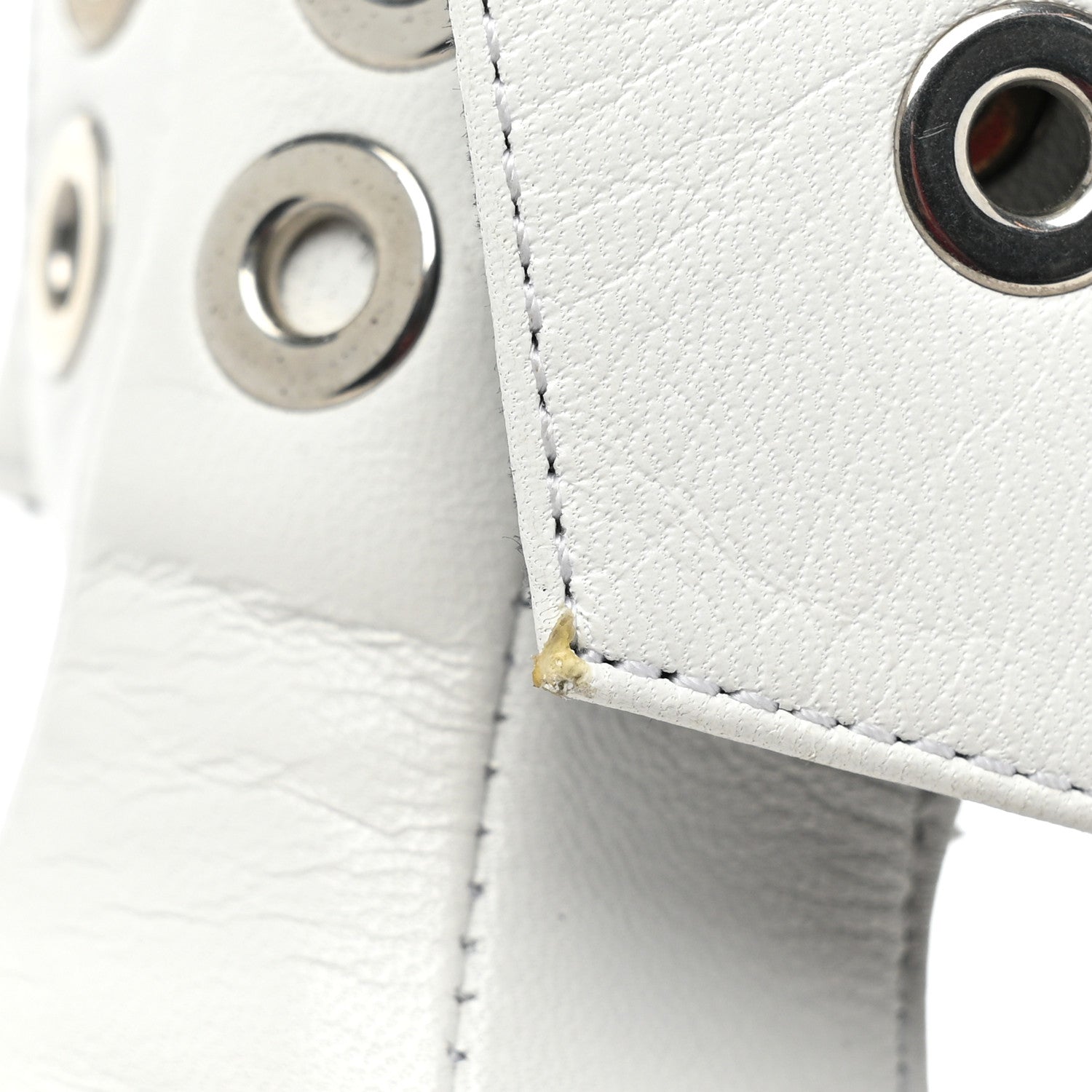 Balenciaga Shiny Kidskin Point Toe Buckle Pumps 38 White 11 of 12