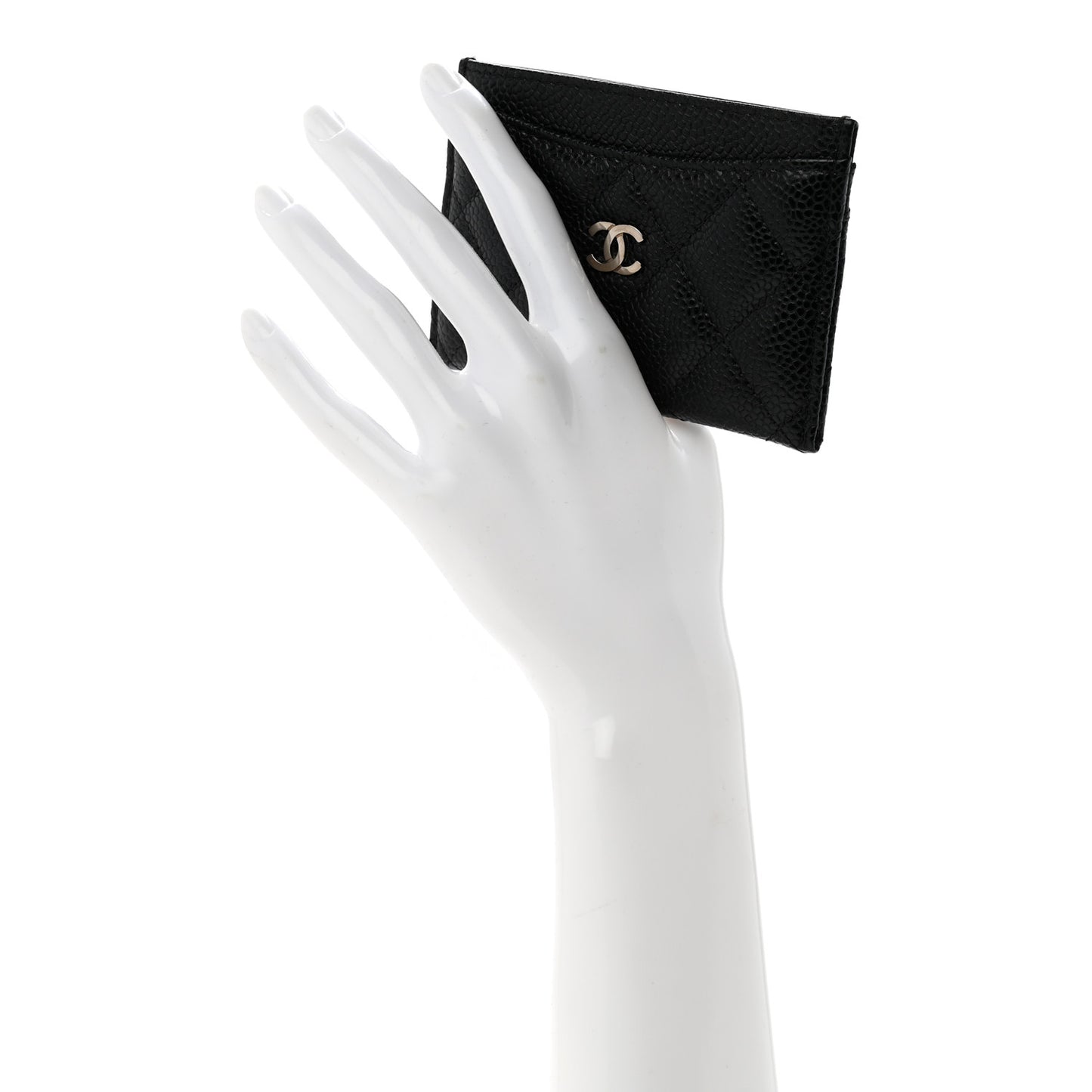 Caviar Quilted Card Holder Black