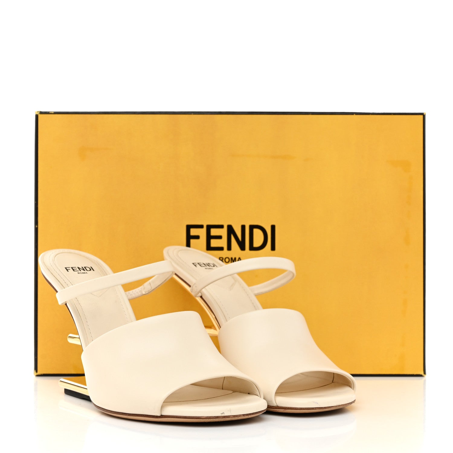 Fendi Vitello Fendi First 95mm Slide Sandals 36 Connecticut