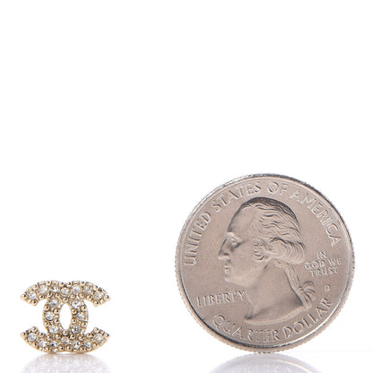 Chanel Crystal CC Earrings Gold 2 of 3