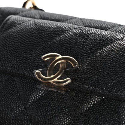 Chanel Caviar Quilted Pocket Twins Clutch With Chain Black 11 of 12