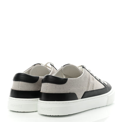 Hermes Canvas Calfskin Deep Sneakers 37 Prunoir Black 4 of 9
