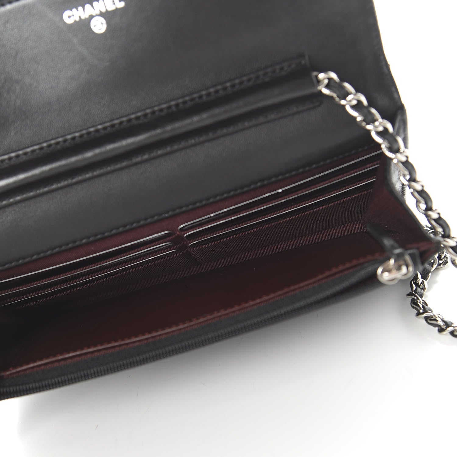 Chanel Lambskin Quilted Wallet On Chain WOC Black 4 of 12
