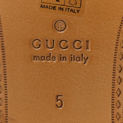 Gucci Goatskin Mens Horsebit Slippers 5 Light Brown 6 of 9