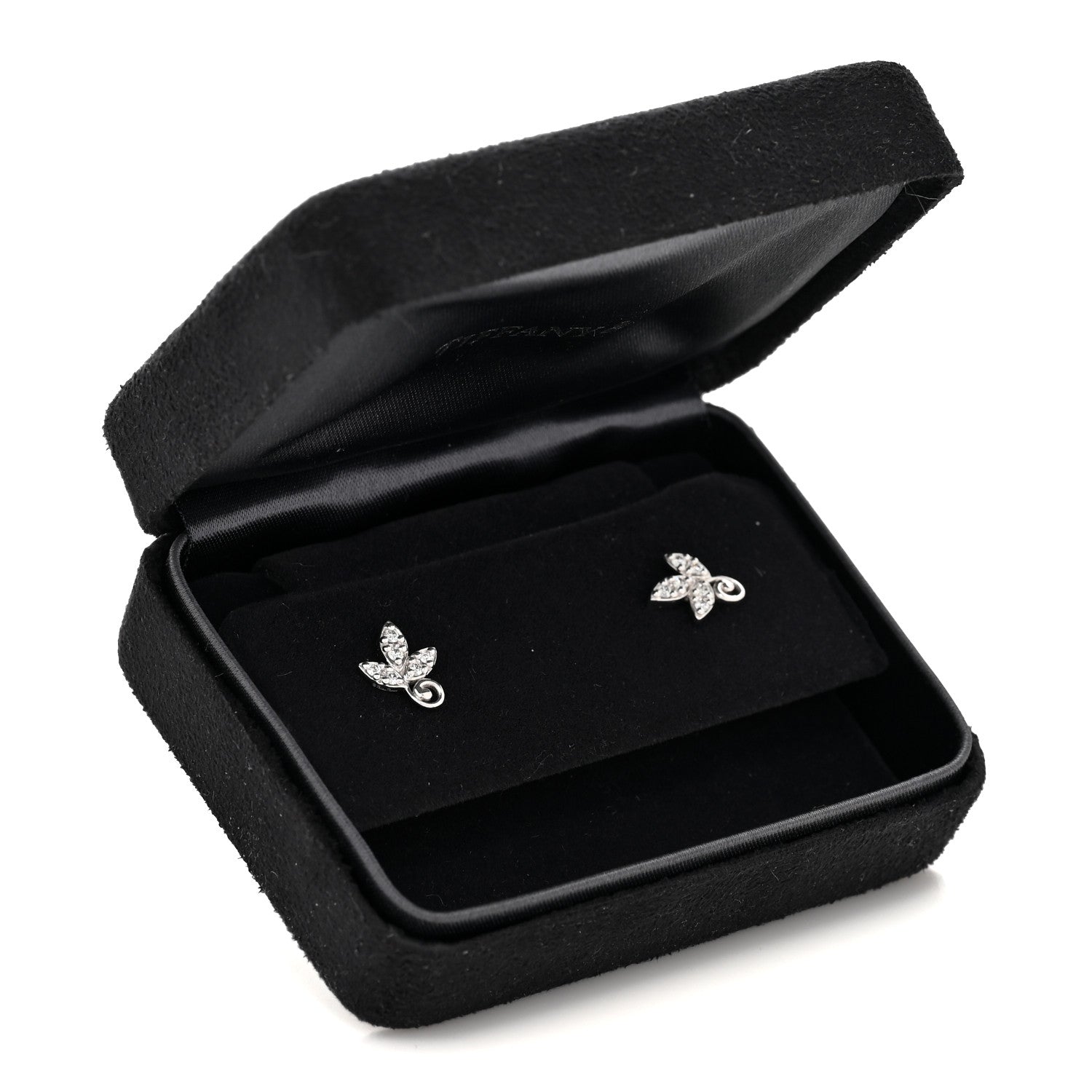 Tiffany 18K White Gold Diamond Paloma Picasso Olive Leaf Earrings 6 of 6