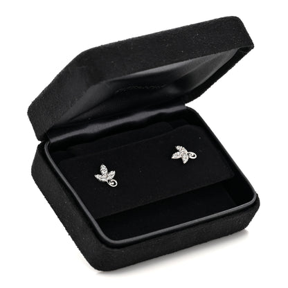 Tiffany 18K White Gold Diamond Paloma Picasso Olive Leaf Earrings 6 of 6