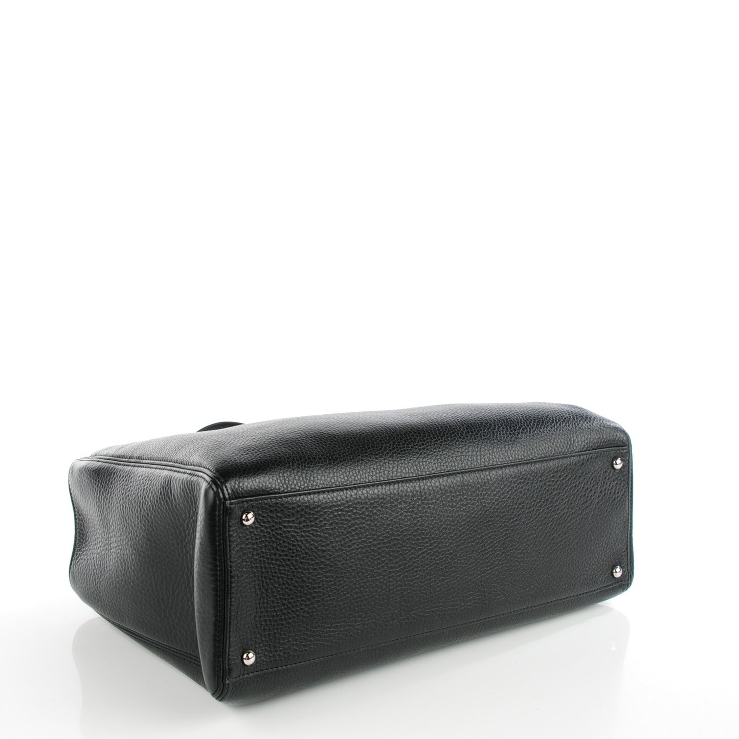 Calfskin Cerf Executive Shopper Tote Black
