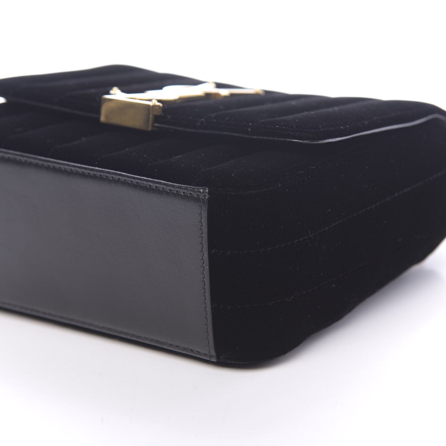 Velvet Matelasse Small Vicky Chain Bag Black
