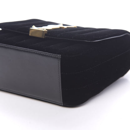Saint Laurent Velvet Matelasse Small Vicky Chain Bag Black 8 of 9