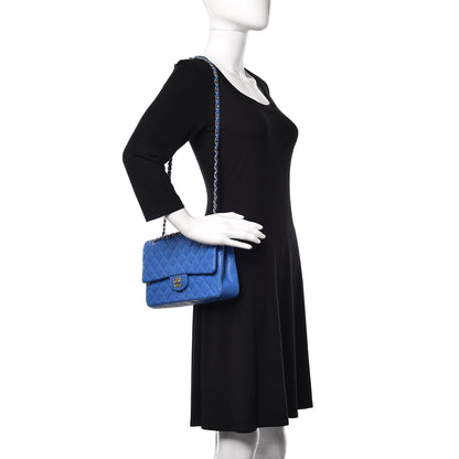 Chanel Lambskin Quilted Medium Double Flap Blue 2 of 16